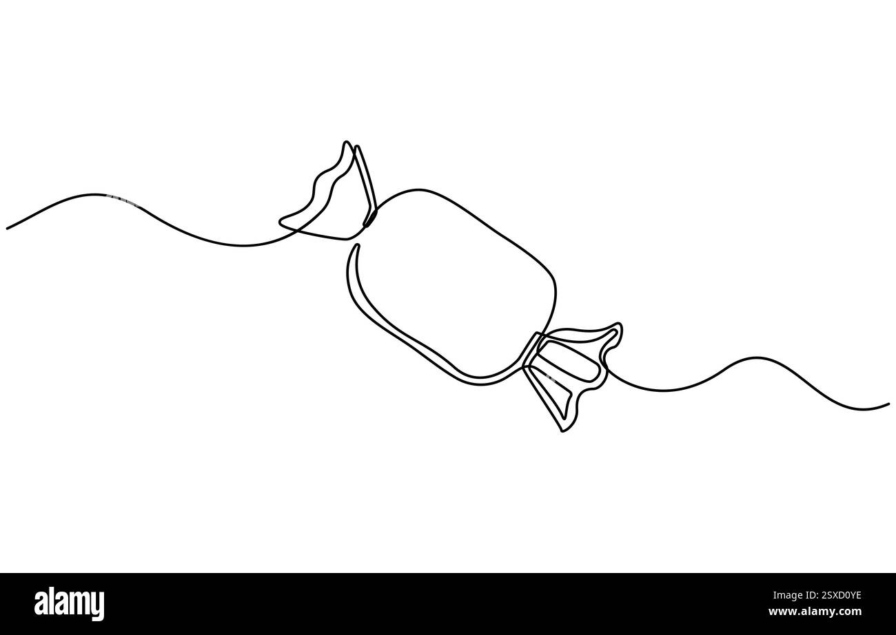 Durchgehende einzeilige Illustration von Schokoladenriegel Stock Vektor