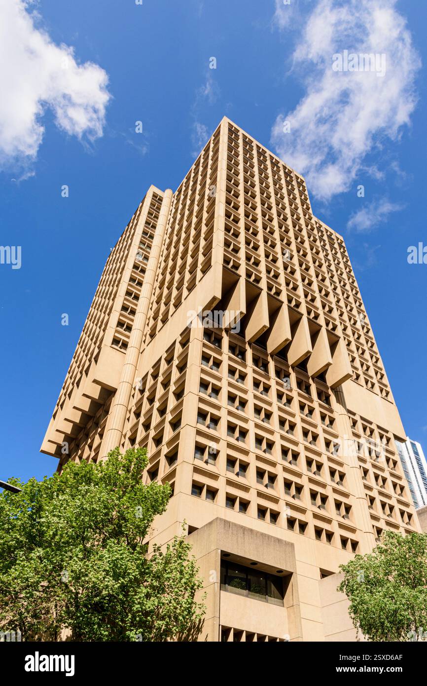 Das Concrete Brutalist Town Hall House, Sydney, New South Wales, Australien Stockfoto