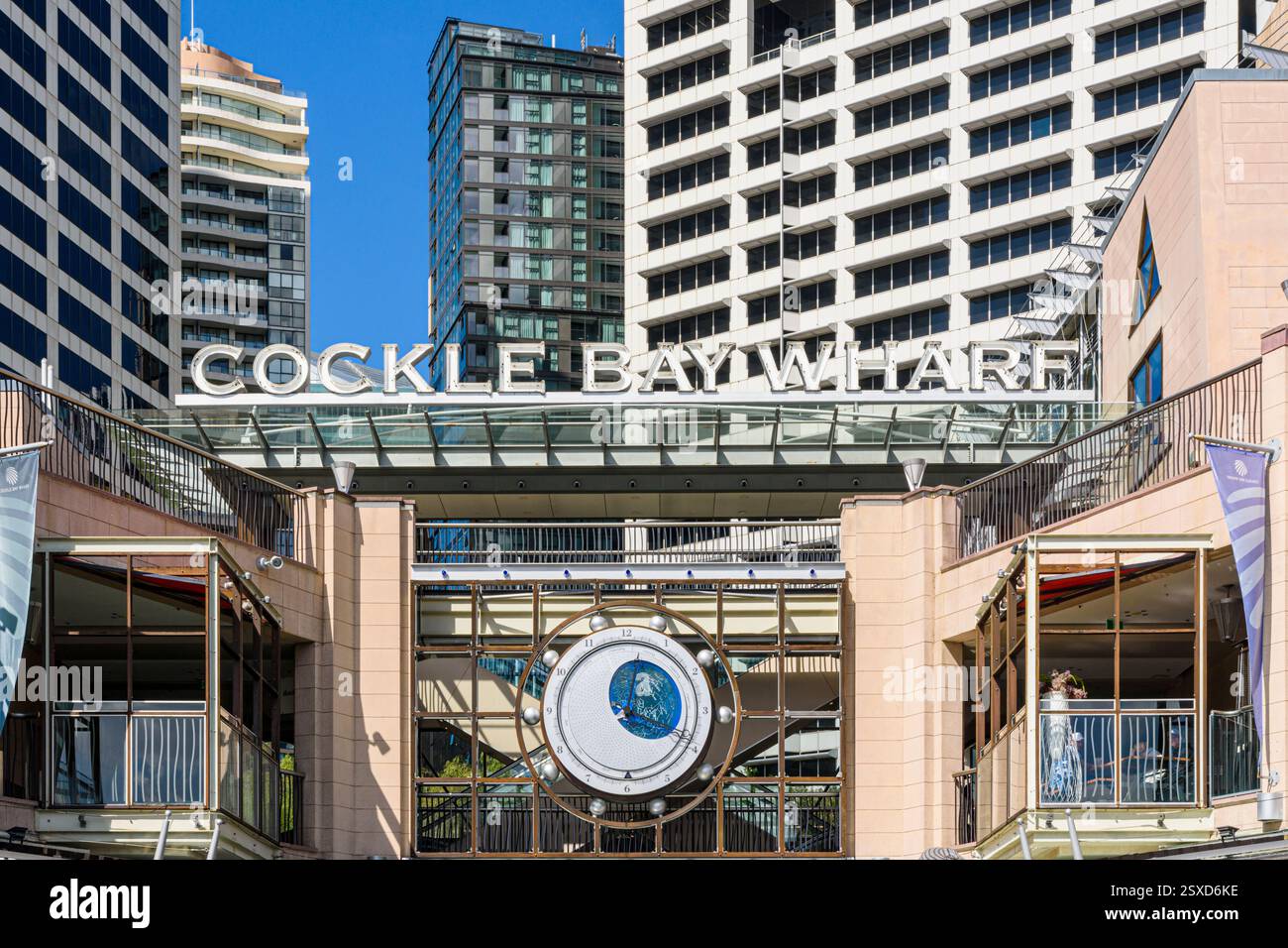 Cockle Bay Wharf am südlichen Ende von Darling Harbour, Sydney, NSW, Australien Stockfoto