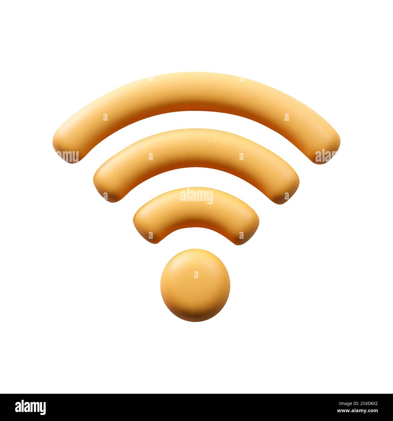 Realistisches 3D-wlan-Signal mit matter Oberfläche auf einer einfachen weißen Vektorgrafik Stock Vektor