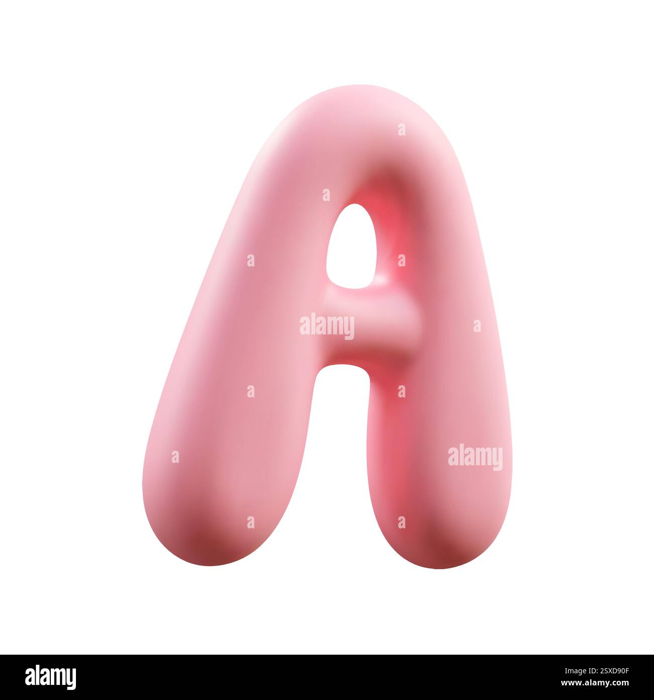 Realistischer 3D-Buchstabe A mit matter Oberfläche auf einer glatten weißen Hintergrundvektorillustration Stock Vektor