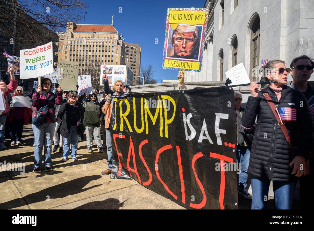 Eine Demonstration gegen die Verwaltung in Birmingham, Alabama Stockfoto
