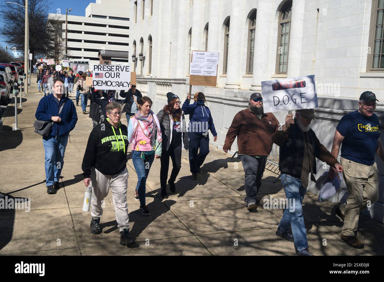 Eine Demonstration gegen die Verwaltung in Birmingham, Alabama Stockfoto