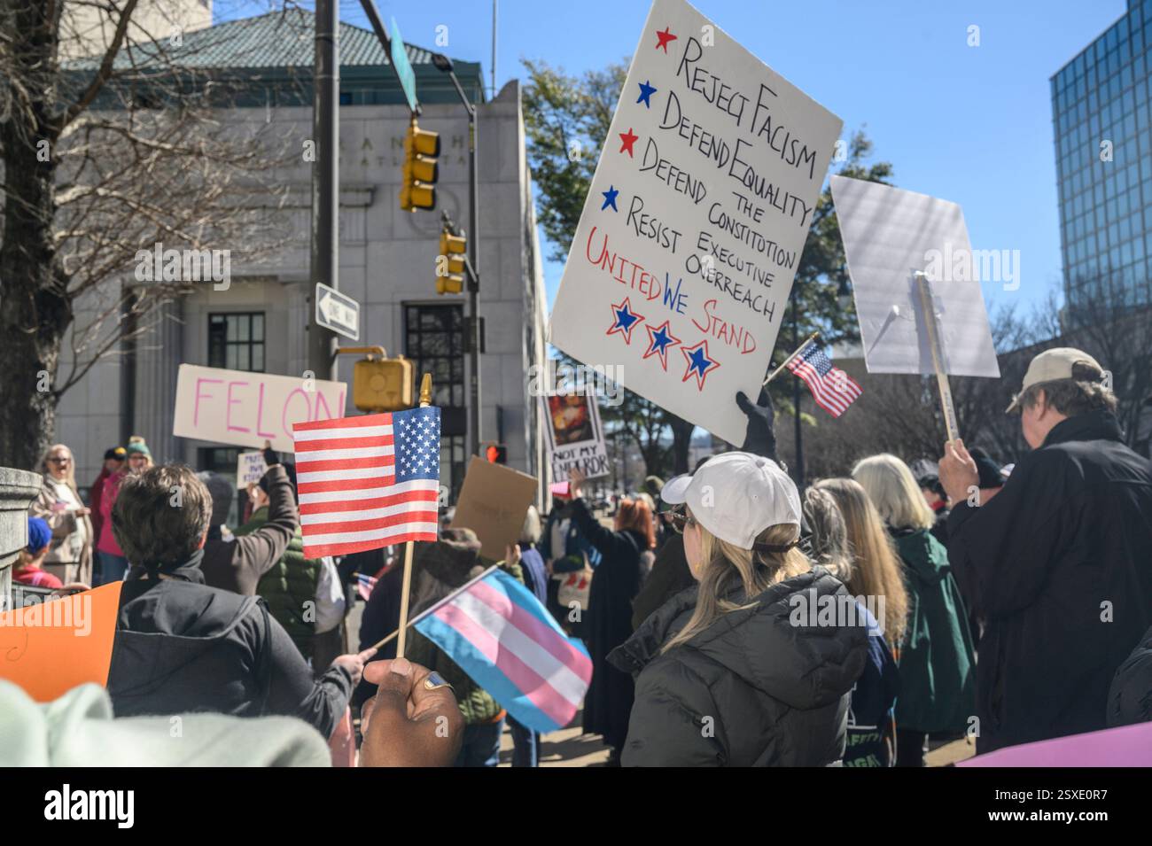 Eine Demonstration gegen die Verwaltung in Birmingham, Alabama Stockfoto