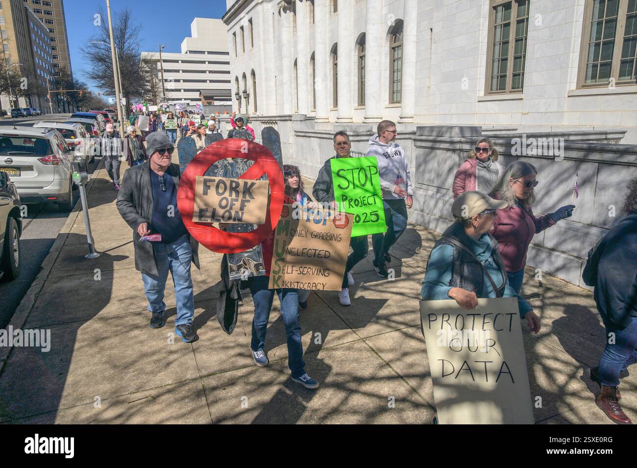 Eine Demonstration gegen die Verwaltung in Birmingham, Alabama Stockfoto