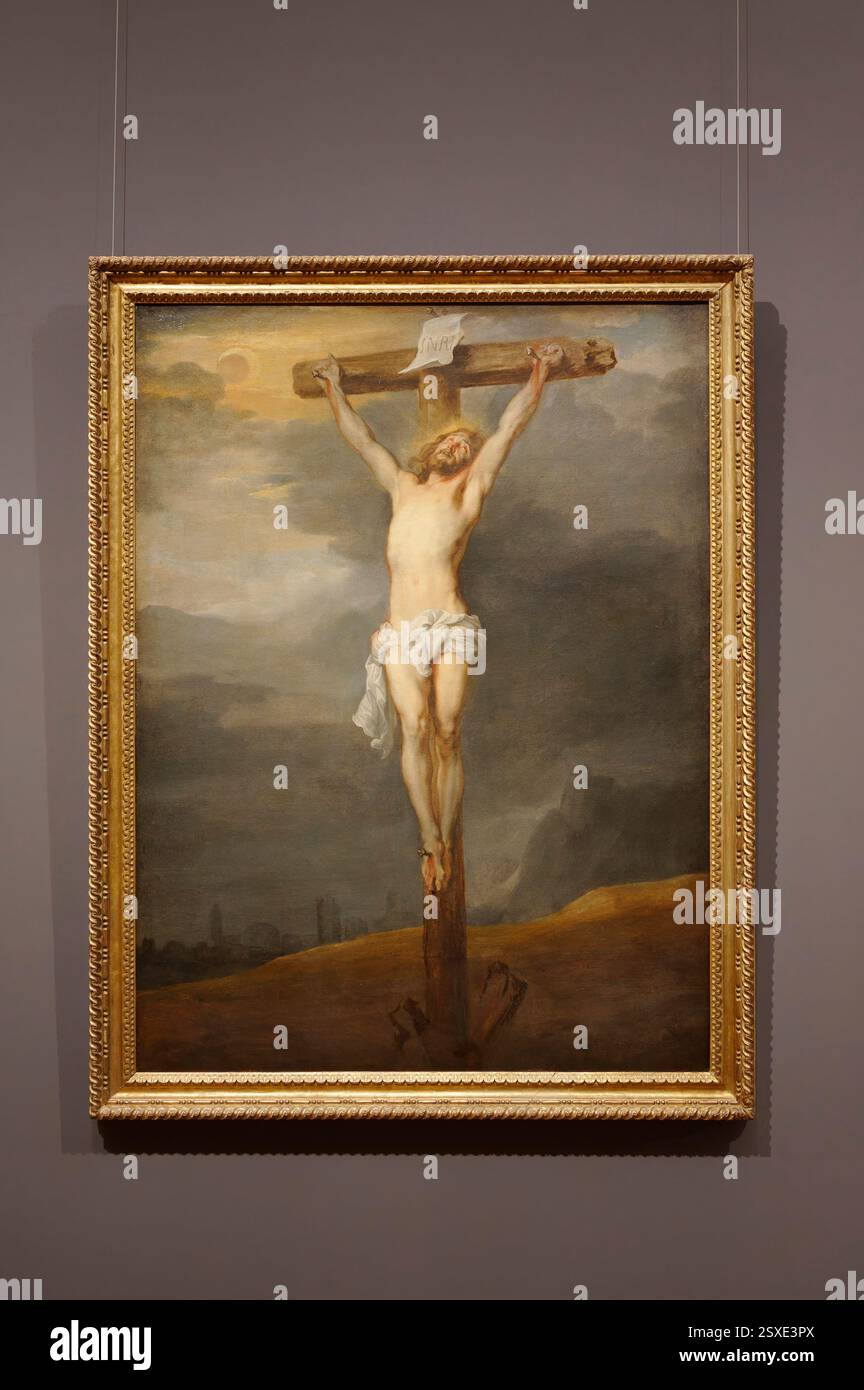 Wien, Österreich. Kunsthistorisches Museum Wien im 1. Bezirk, Anthonis van Dycke (22. März 1599 in Antwerpen; † 9. Dezember 1641 in London), Christus am Kreuz, Öl auf Leinwand, um 1628/30 Stockfoto