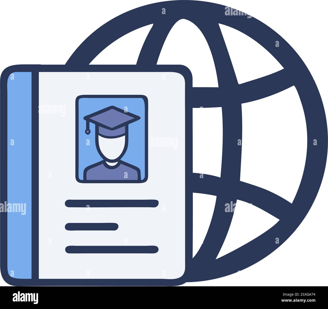 Symbol Internationales Studentenvisum Stock Vektor