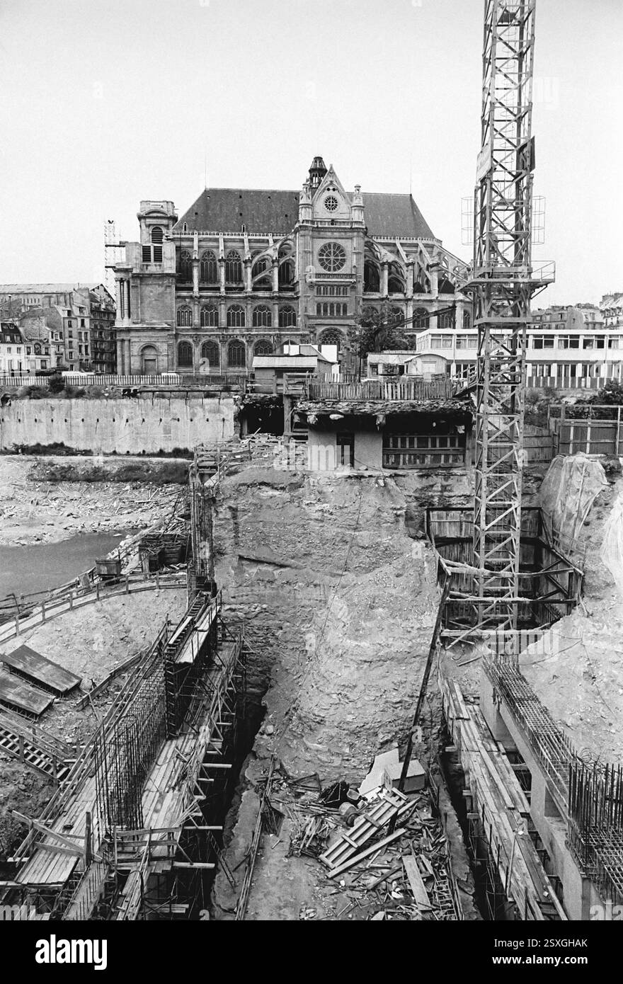 - Paris, Sommer 1978, Abriss- und Renovierungsarbeiten im alten Viertel Les Halles - Parigi, Anwesen 1978, lavori di demolizione e ristrutturazione dell'antico quartiere de Les Halles Stockfoto