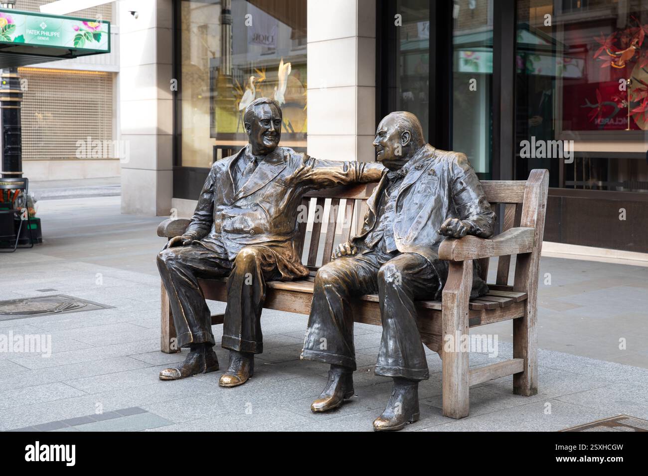 'Allies-Churchill-Roosevelt'-Statue, Mayfair, London Stockfoto