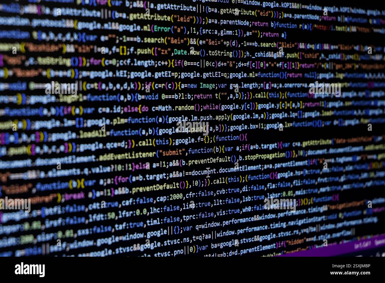 Codierungsbildschirm , Software-Entwickler-Bildschirm während des Codierens Stockfoto