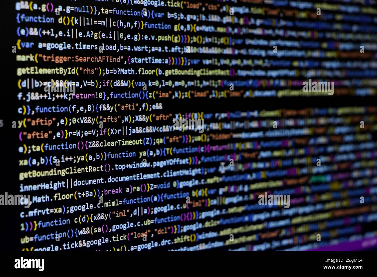 Codierungsbildschirm , Software-Entwickler-Bildschirm während des Codierens Stockfoto