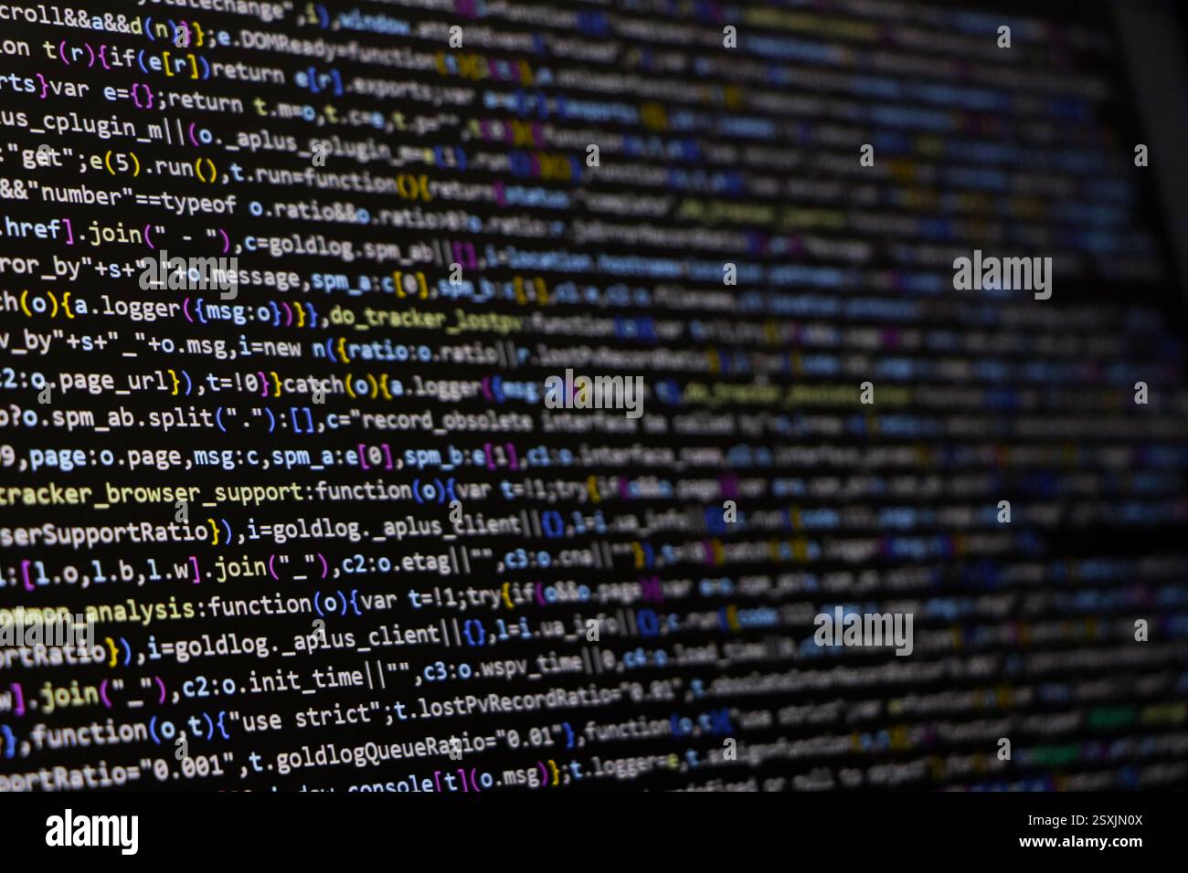 Technologie-Hintergrundkonzept, Entwicklercodierungsbildschirm Stockfoto