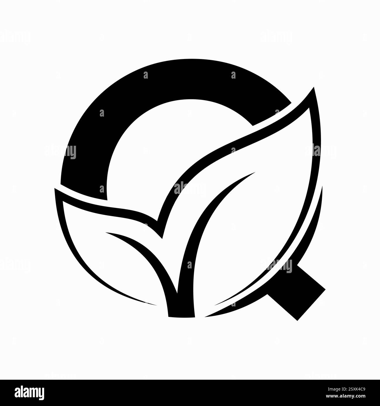 Initial Letter Q Leaf Logo Konzept für umweltfreundliche und organische Symbol Vektor Vorlage Stock Vektor
