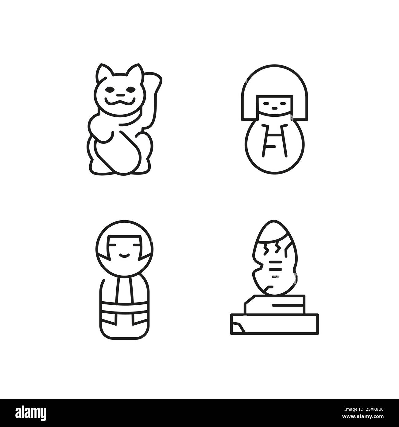 Asiatische Spielzeuge Icons Set Stock Vektor
