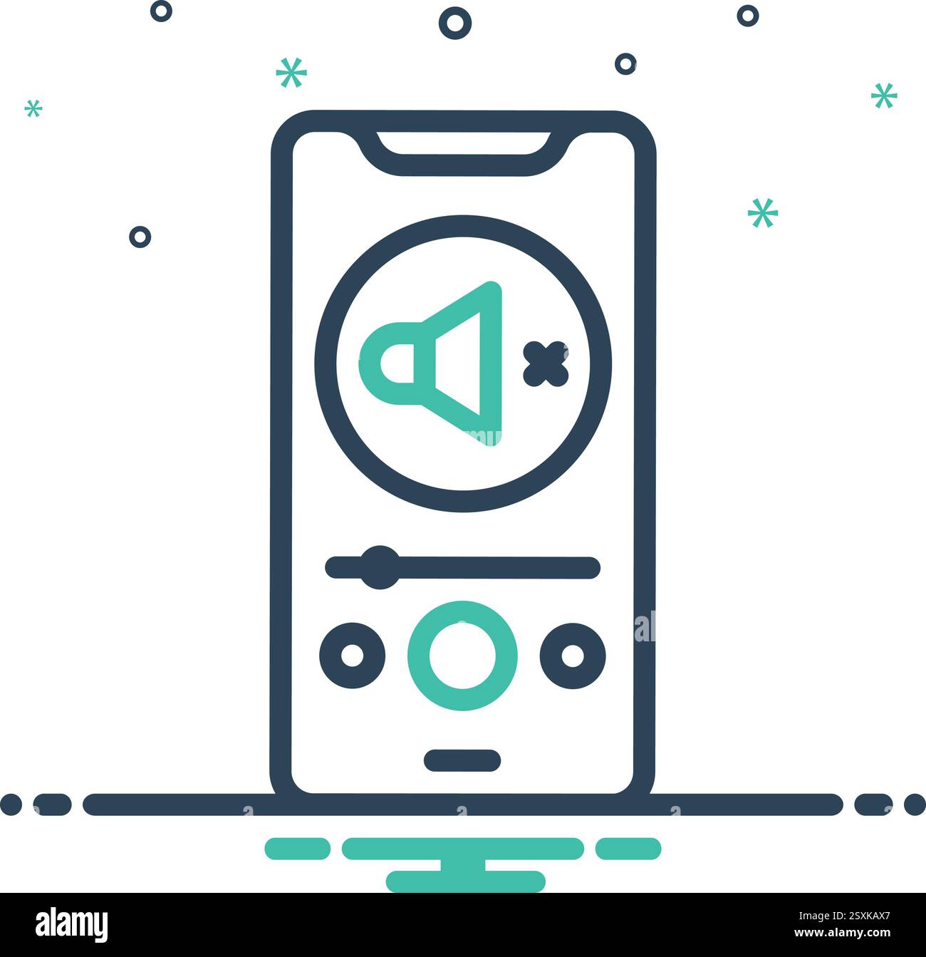 Symbol für Stummschaltung, Telefon Stock Vektor