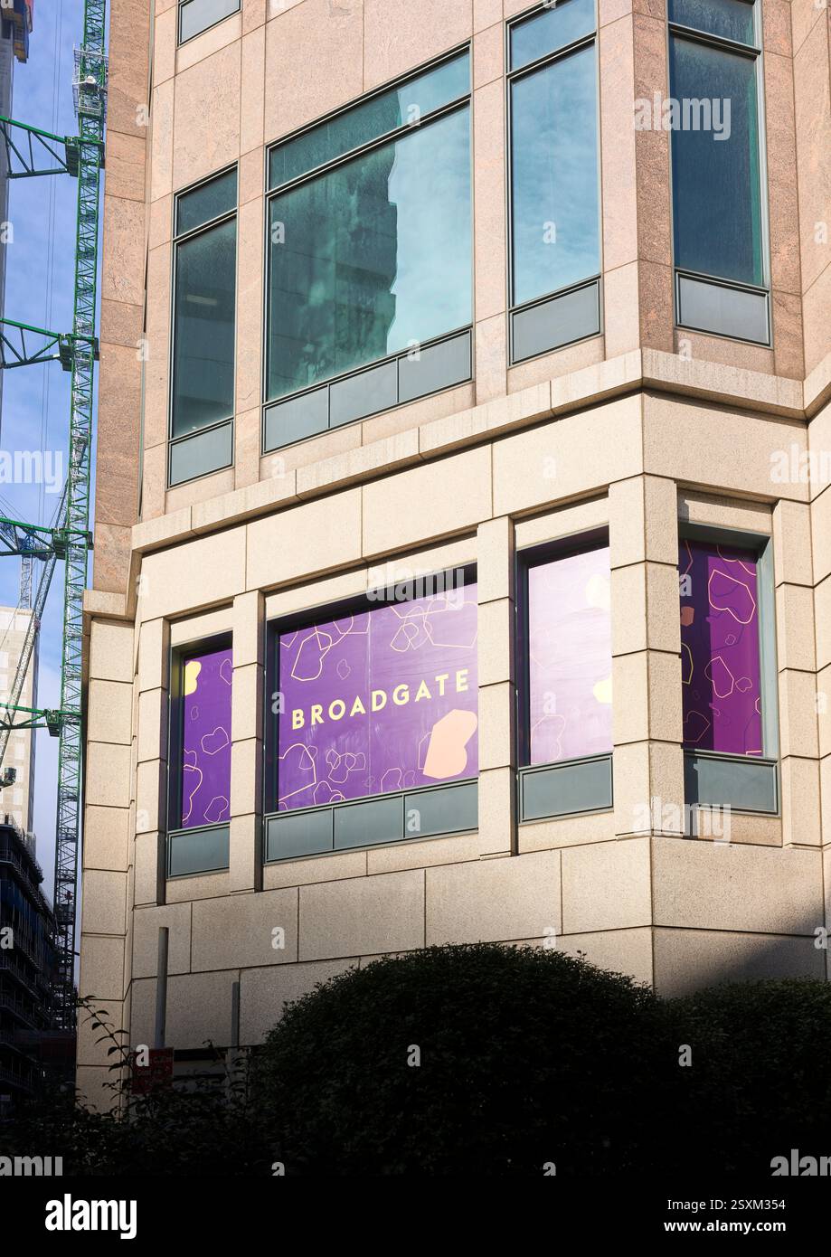 Broadgate Büro- und Einzelhandelsgebäude, Shoreditch, Hackney Viertel in London, England. Stockfoto