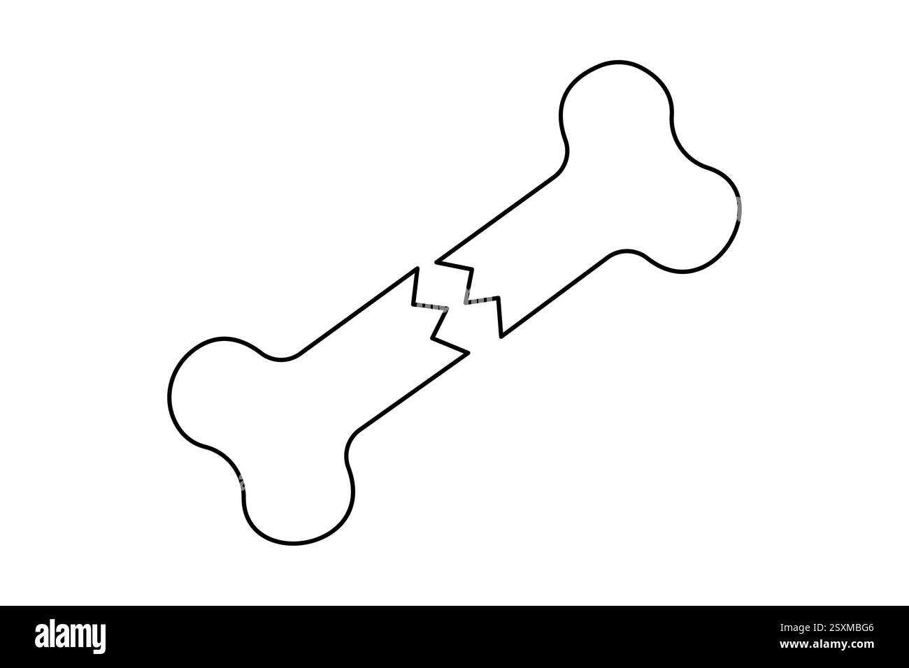 Die kontinuierliche Einzeilenzeichnung des Hundeknochens mit einfacher Konturvektorkonstruktion Stock Vektor