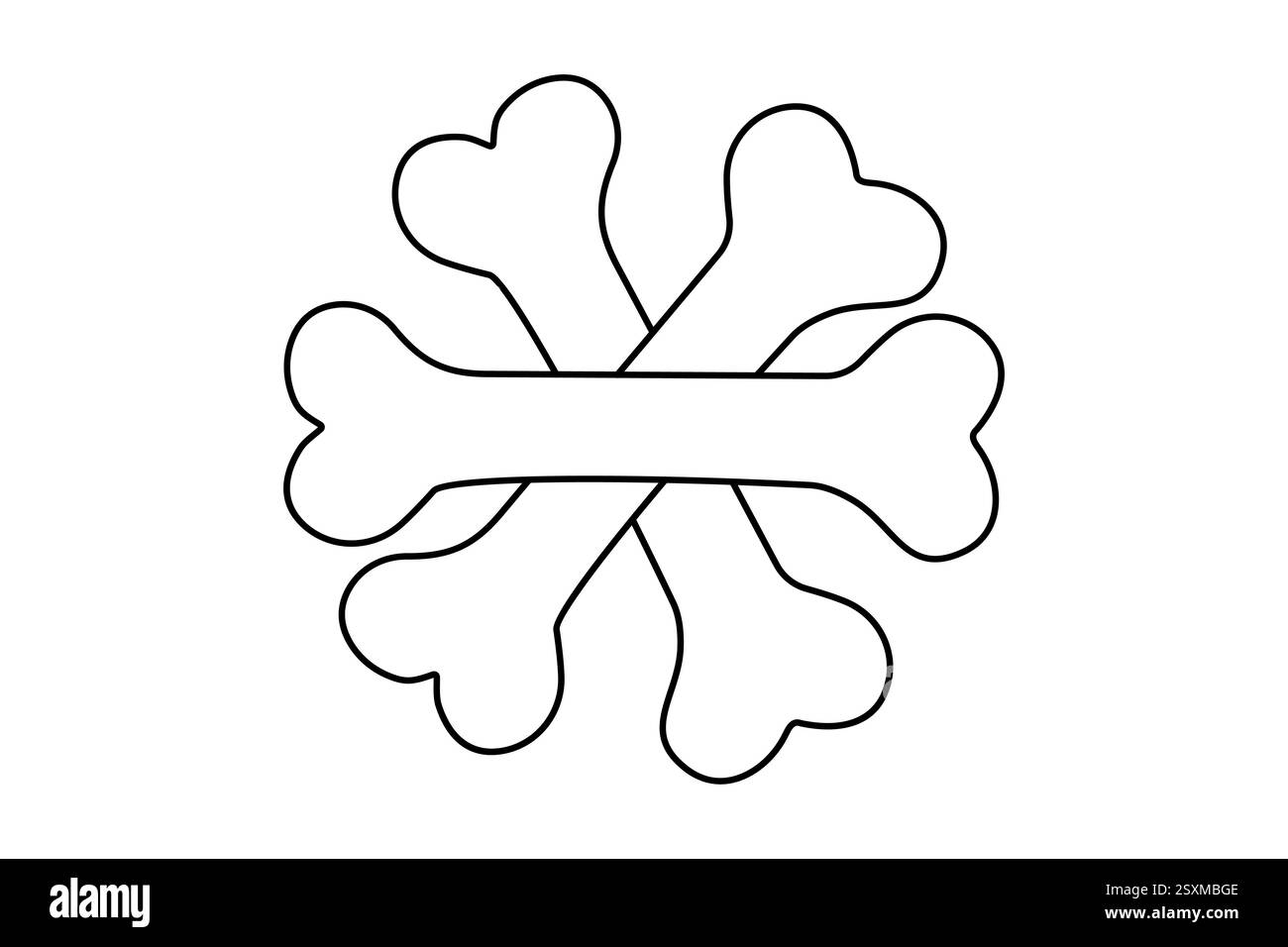 Die kontinuierliche Einzeilenzeichnung des Hundeknochens mit einfacher Konturvektorkonstruktion Stock Vektor