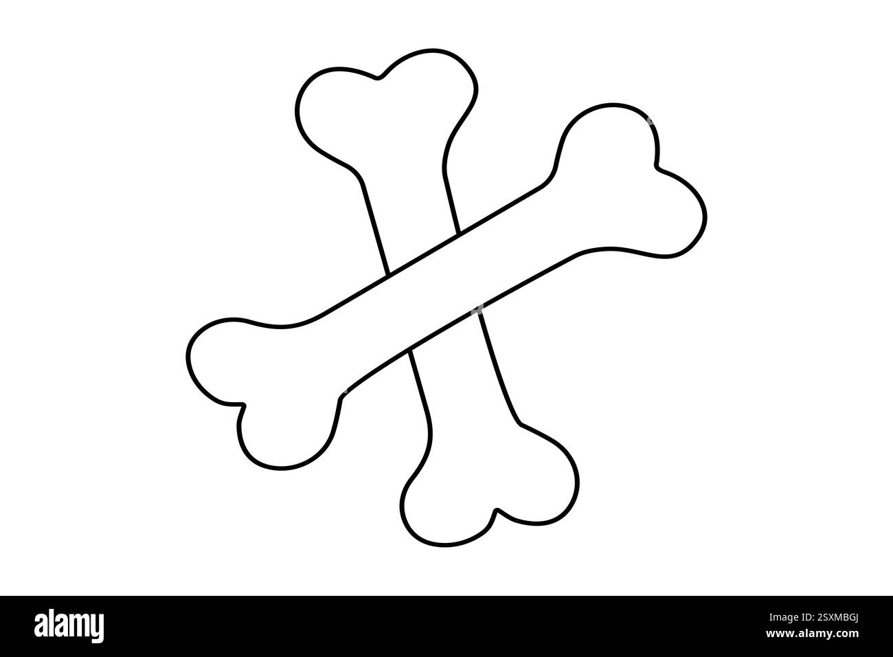 Die kontinuierliche Einzeilenzeichnung des Hundeknochens mit einfacher Konturvektorkonstruktion Stock Vektor