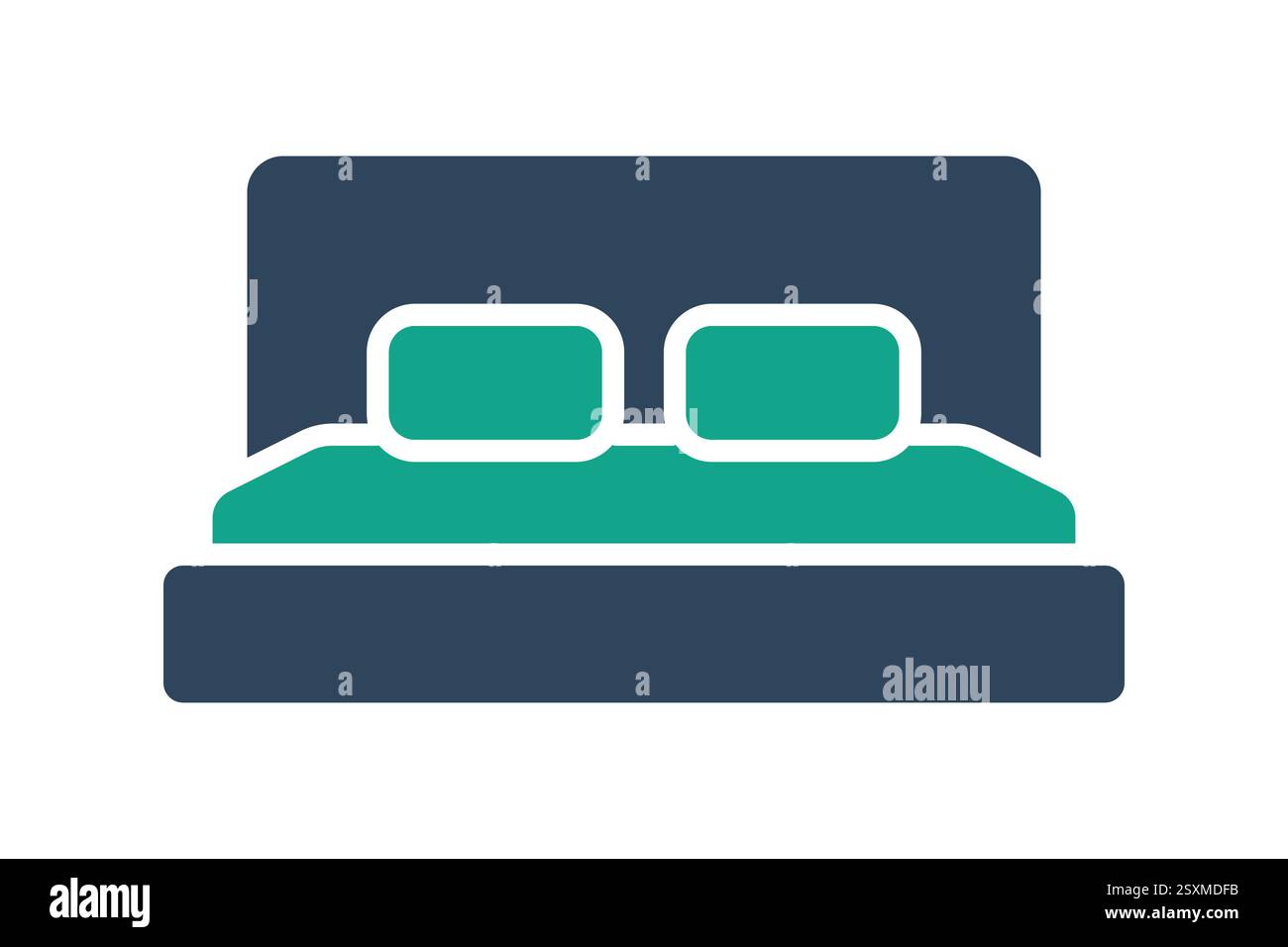 Bettsymbol. Symbolstil durchgehend. Symbol für Möbel. Vektorillustration für Möbelelemente Stock Vektor