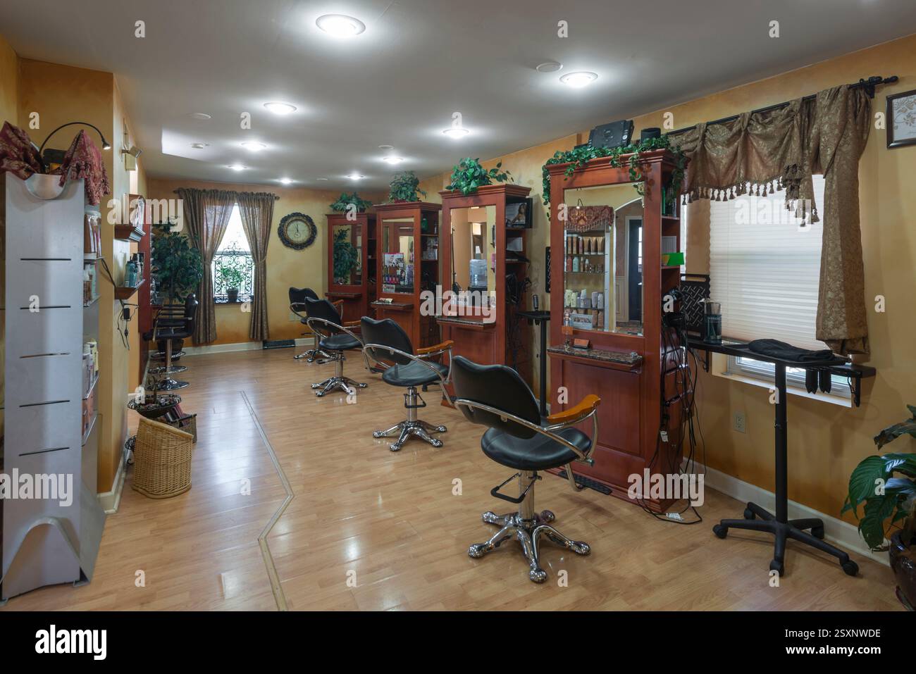 Friseursalon Innenausstattung, USA Stockfoto