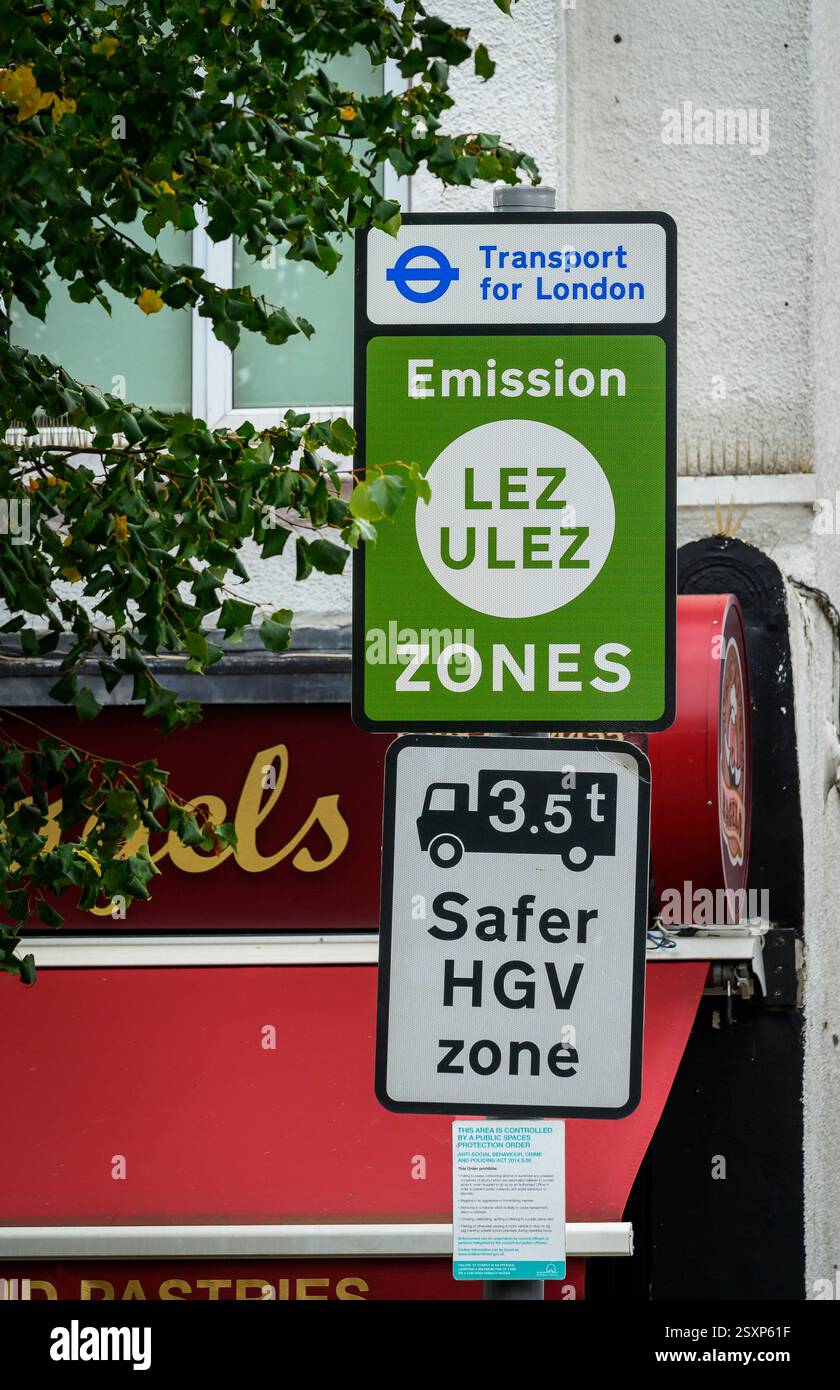 ULEZ-Zone in London Stockfoto