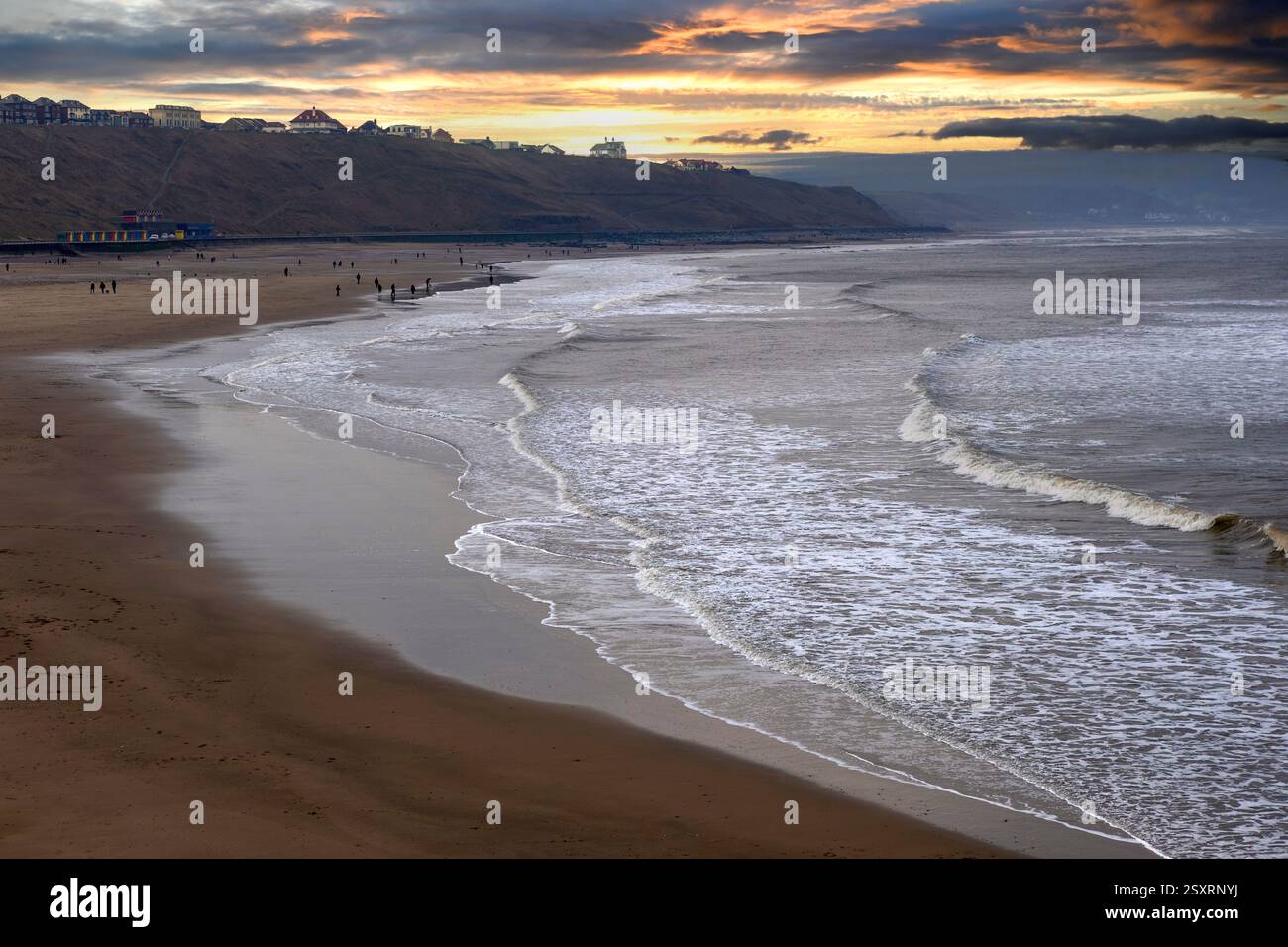 Whitby-Strände mit Blick auf die Nordsee Stockfoto