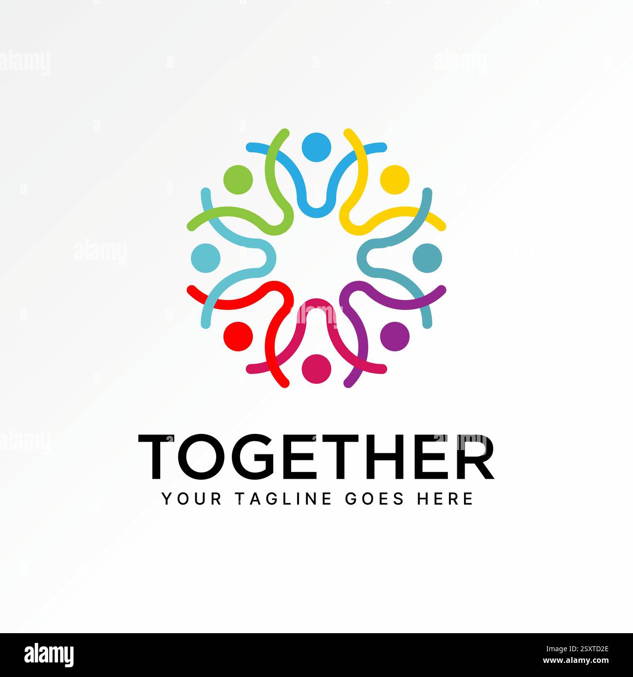 Logo Design Grafikkonzept Kreativ Premium Vektor Stock Bild Top Sell Happy Active Holding Hands People Rotation Partnerschaft Team Erfolg Community Stock Vektor