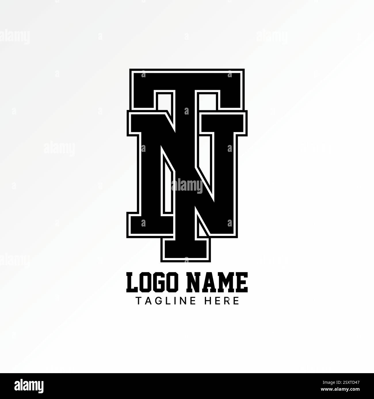 Logo Design Grafik Konzept kreative Premium Vektor Stock Bild Top Sell Initial TN oder NT Sport Schriftart Connect Linie athletische Monogramm Typografie Marke Stock Vektor