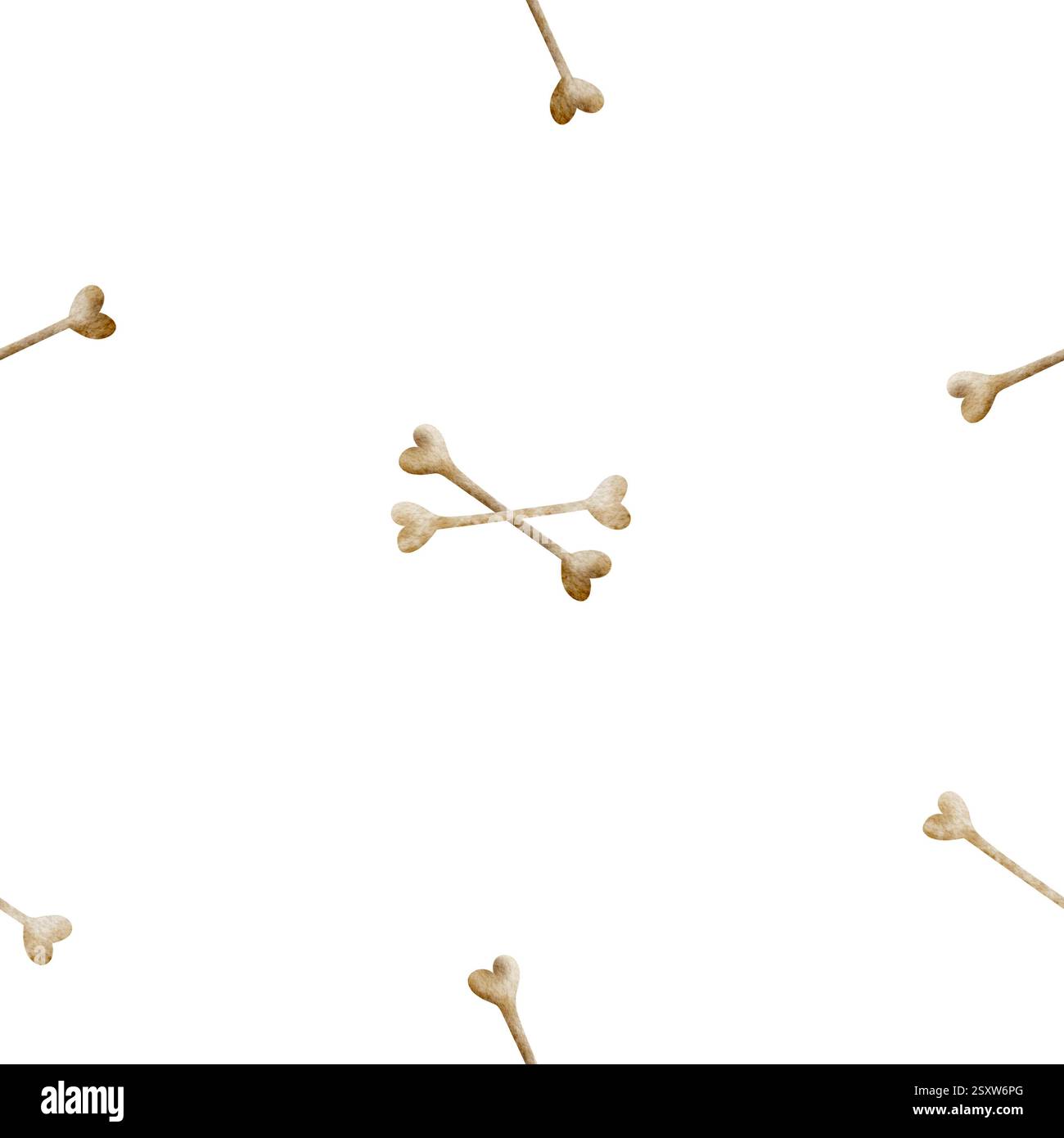 Piratenknochen fliegen chaotisch, Piratensymbol Skelett Teile Aquarellmuster. Nahtloses nautisches Muster. Handgezeichnete Abbildung im Piratenstil Stockfoto