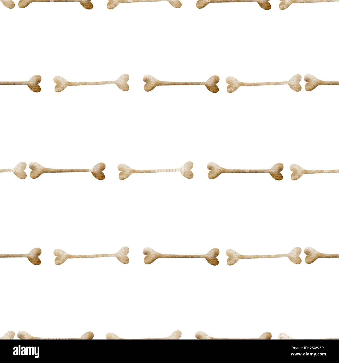 Aquarellmuster mit Piratenknochen, stilisierte Skelettlinien. Nahtloses geometrisches nautisches Muster. Handgezeichnete Illustration auf weißem Hintergrund für Stockfoto