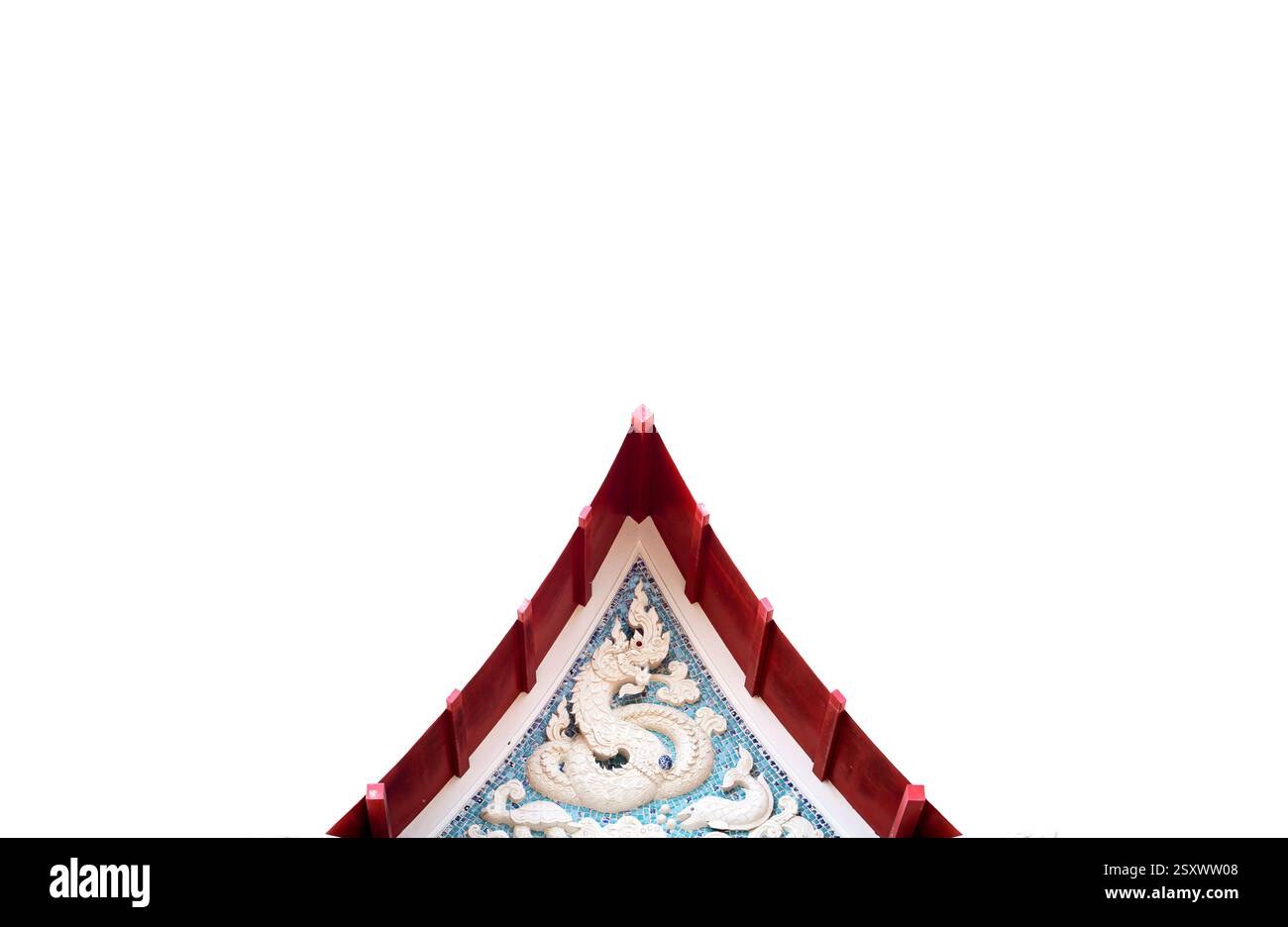 Die Fassade dieses historischen Gebäudes ist mit farbigen Details versehen und stellt einen Charakter, ein Tier oder eine Blume dar. Das Hotel spielt in Bangkok, Thailand, Asien Stockfoto