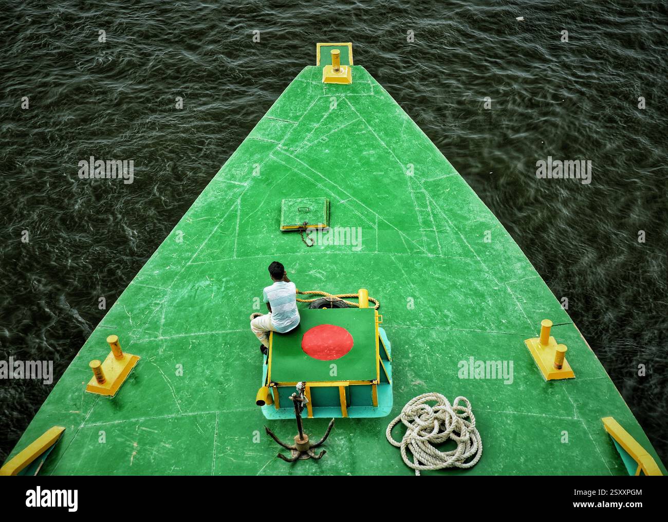 Sandschiff ist ein Schiffstyp, der zum Transport von Sand verwendet wird. Stockfoto