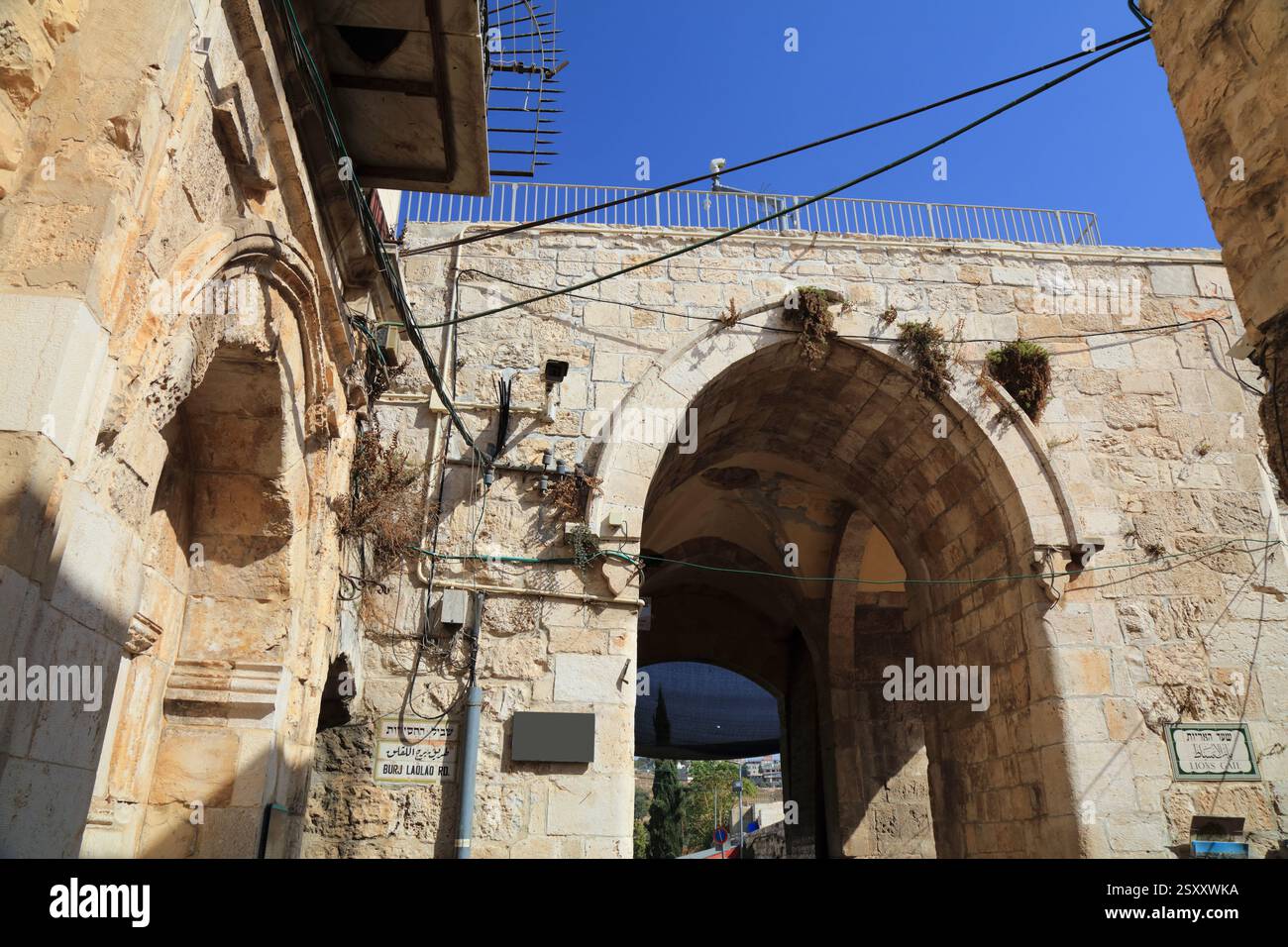 Altstadt Von Jerusalem, Israel. Lions Gate im muslimischen Viertel. Stockfoto