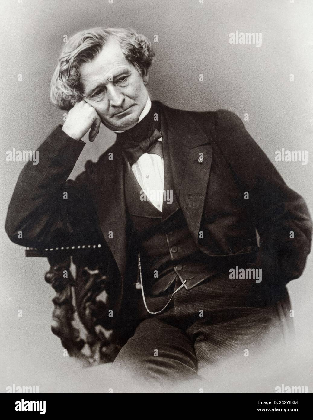 Hector Berlioz. Porträtaufnahme des französischen Romantikers und Dirigenten Louis-Hector Berlioz (1803-1869) von Pierre Petit, um 1863 Stockfoto