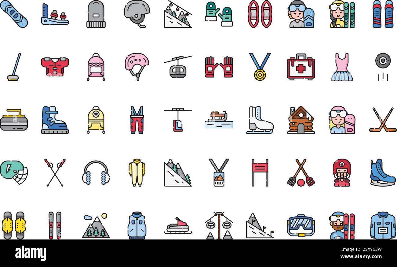 Hochwertige Sammlung von Vektorsymbolen mit editierbarer Kontur. Ideal für professionelle und kreative Projekte. Stock Vektor