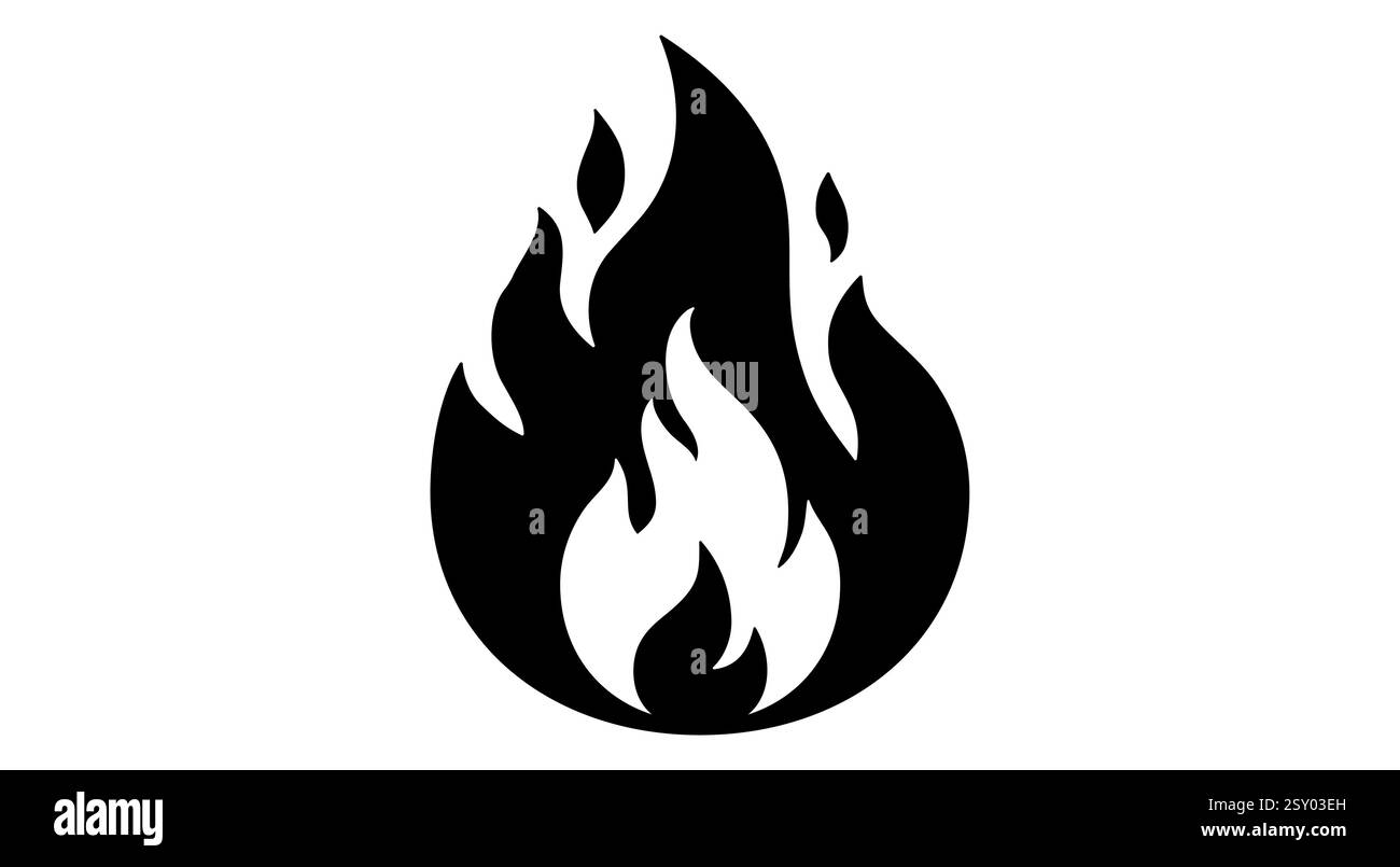 Feuer, Flamme, Lagerfeuer. Flammenfeuer-Symbol Stock Vektor