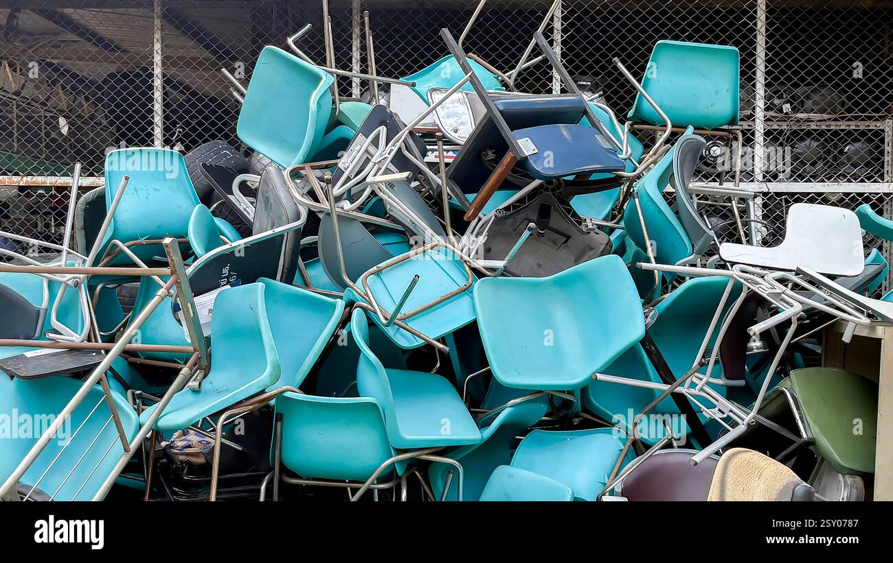 Für das Recycling gesammelte Kunststoffabfälle Stockfoto