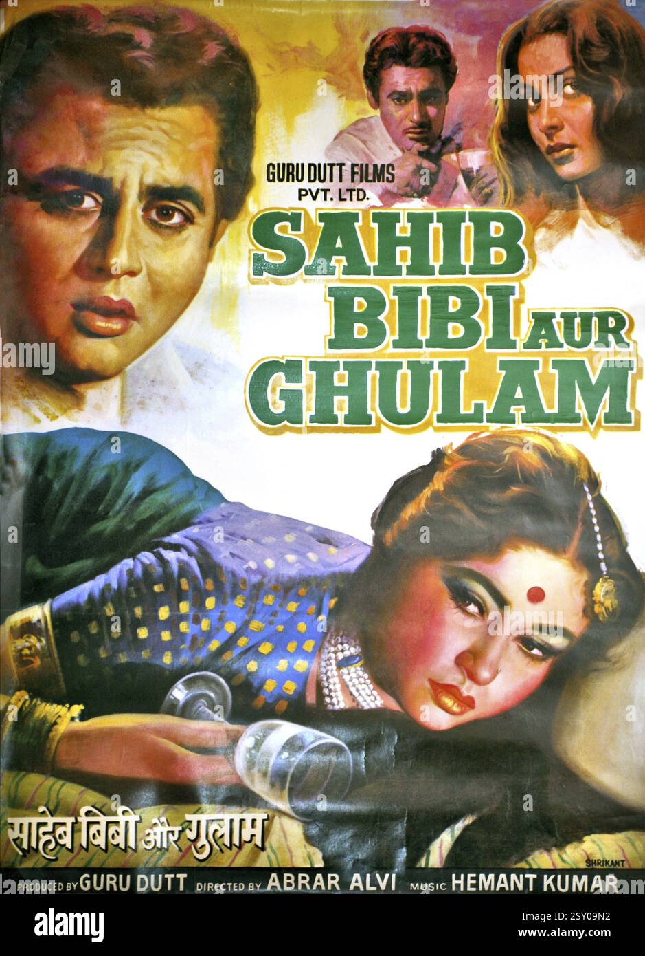 Sahib Bibi Aur Ghulam Indien indische Bollywood Hindi-Filmposter Stockfoto