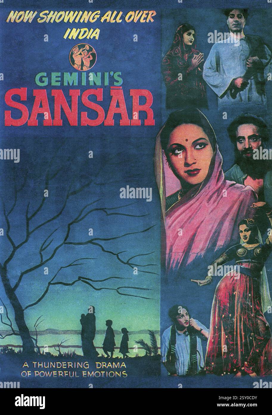 Indische Bollywood Hindi-Filmposter von Sansar Indien Stockfoto