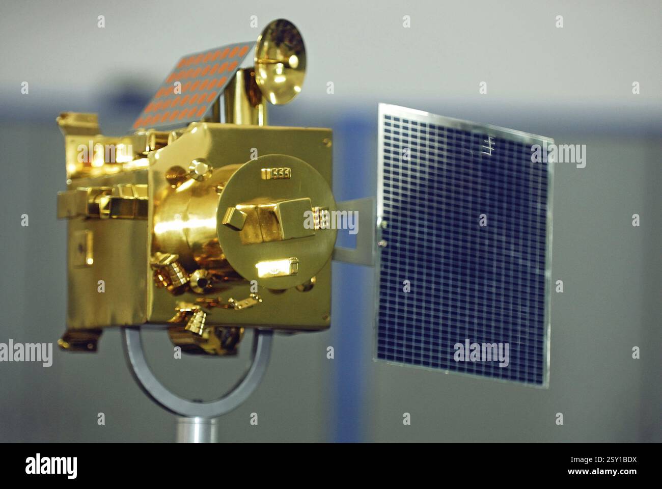 Modell des chandrayaan-Projekts der indischen Raumfahrtforschungsorganisation isro am SIES College in Bombay Mumbai Stockfoto