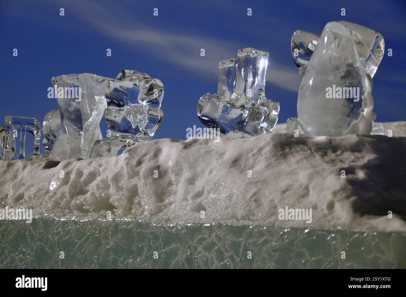 Eis-Skulpturen in Eis Hotel Kiruna Schweden Stockfoto