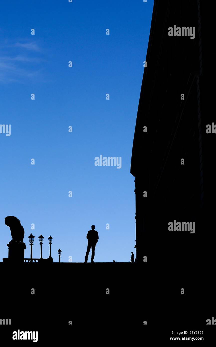 Silhouette eines Mannes Stockfoto