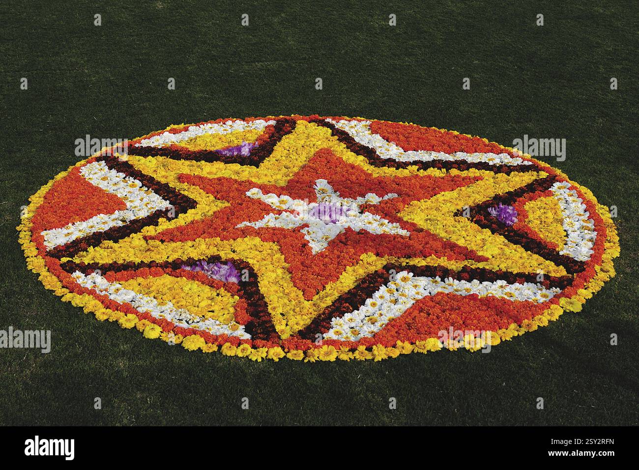 Blume Rangoli, Indien, Asien Stockfoto