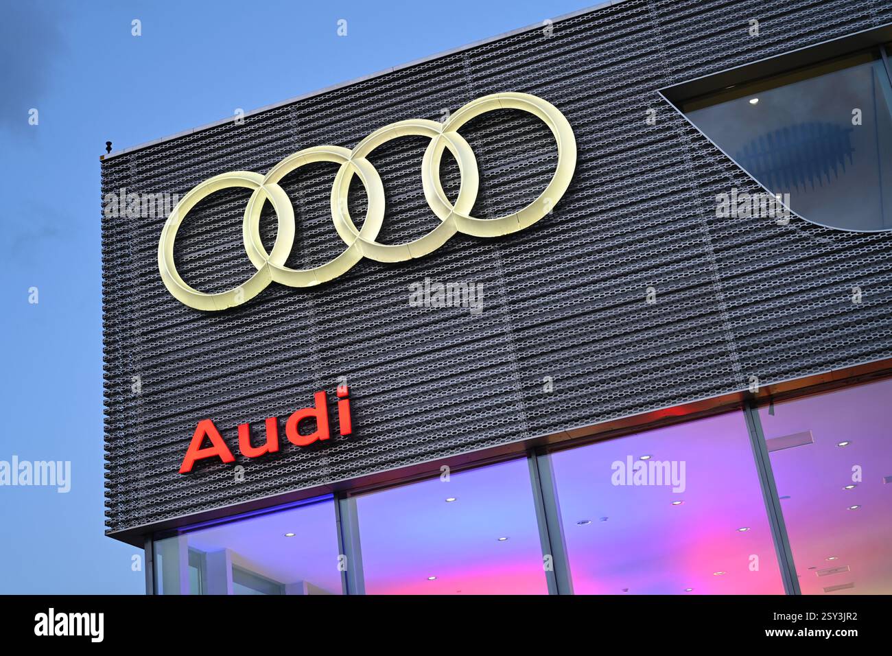 Audi vier-Ringe-Logo Stockfoto