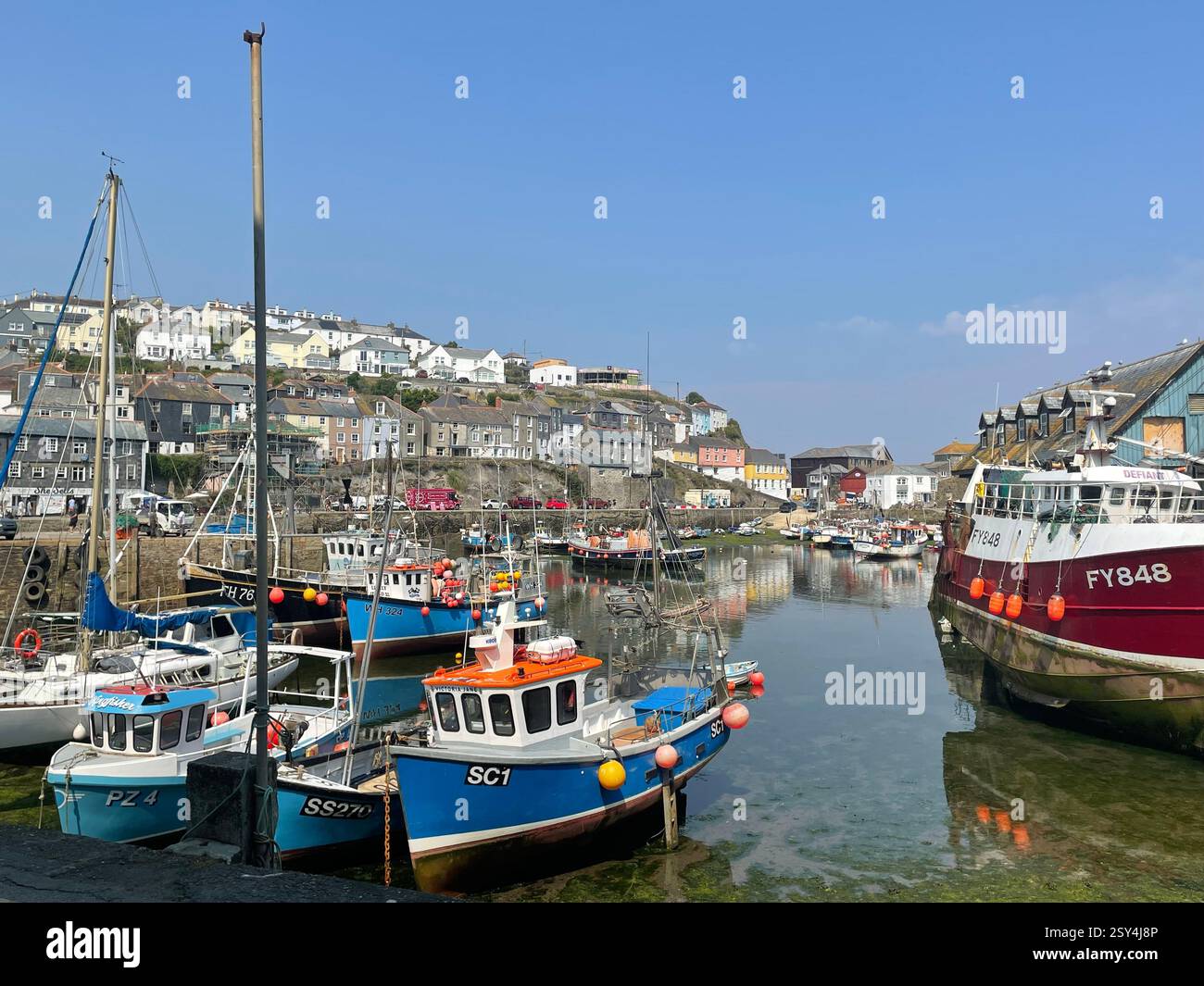 Mevagissey Hafen - Smartphone-aufgenommenes Stockfoto