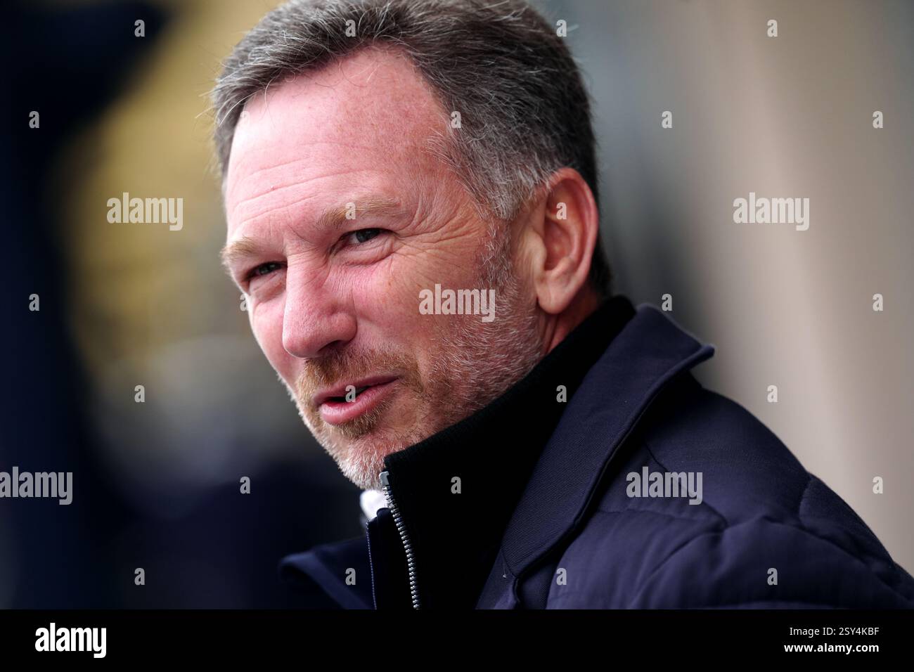 Redbull-Teamchef Christian Horner am zweiten Tag der Vorsaisontests auf dem Bahrain International Circuit, Sakhir. Bilddatum: Donnerstag, 27. Februar 2025. Stockfoto