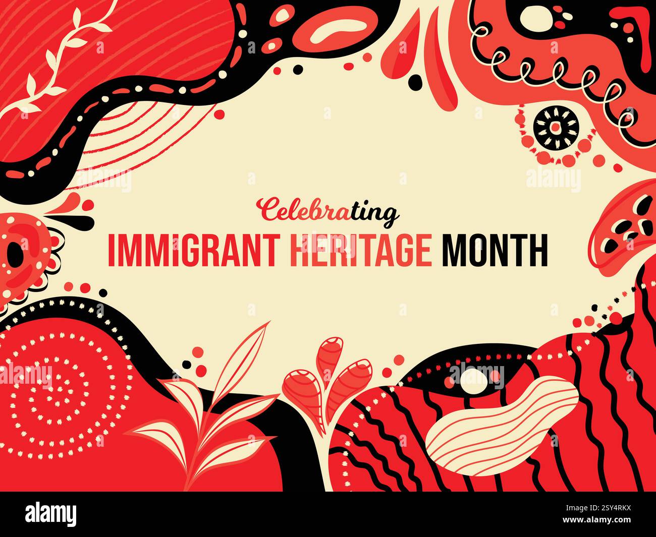 Vektor-Illustration Des Heimatmonats Von Immigranten. Nationale Juni-Sensibilisierung. New York Celebration Week. Horizontaler Bannervektor Illustration Website-Header Stock Vektor
