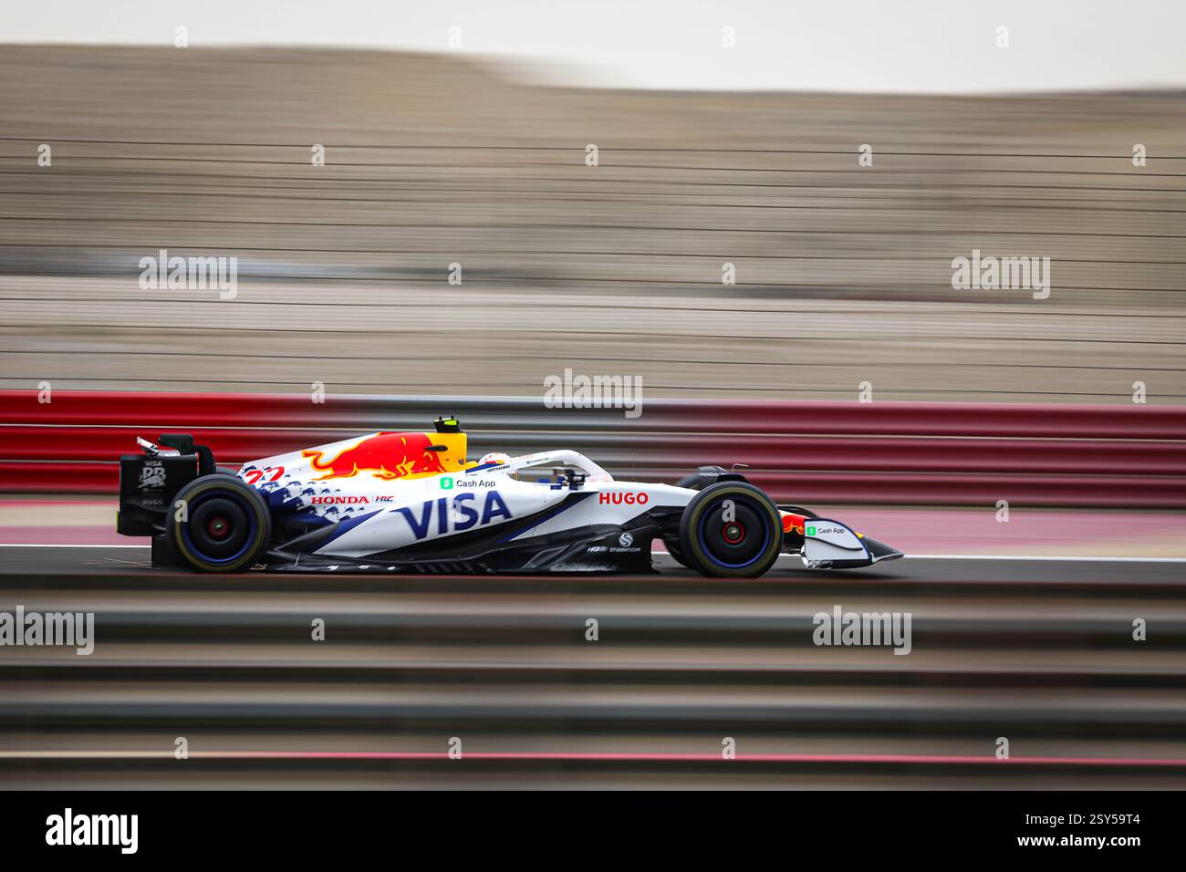 22 TSUNODA Yuki (JAP), Visa Cash App RB F1 Team VCARB02 während der Formel 1 Aramco Vorsaison Tests 2025 der FIA Formel 1 Weltmeisterschaft 2025 vom 26. Bis 28. Februar 2025 auf dem Bahrain International Circuit in Sakhir, Bahrain - Foto Florent Gooden / DPPI Stockfoto
