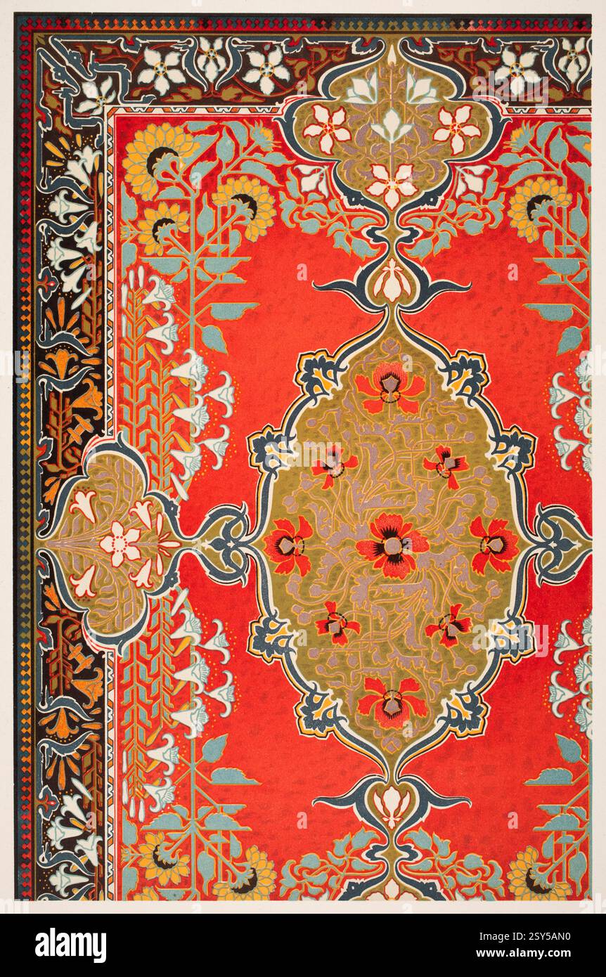 Moderne Flachendekoration Teppich- oder Wandbilder von Wiener Kunstprofessor Georg Sturm aus Dekorative Vorbilder VII. Stockfoto